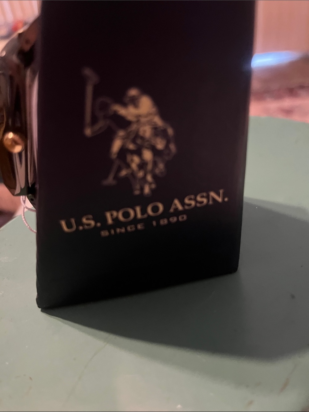 U.S. Polo Assn. Black and Gold Rectangular Men’s Watch - Picture 3 of 6